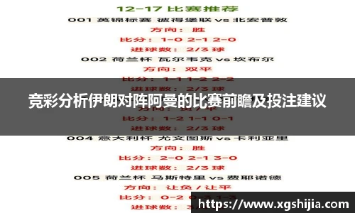 竞彩分析伊朗对阵阿曼的比赛前瞻及投注建议